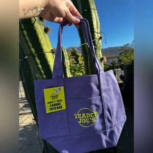 Purple Trader Joe’s Mini Canvas Tote Bag